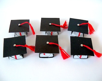 Graduation hat party favor to place Hershey nugget in (set of 6)