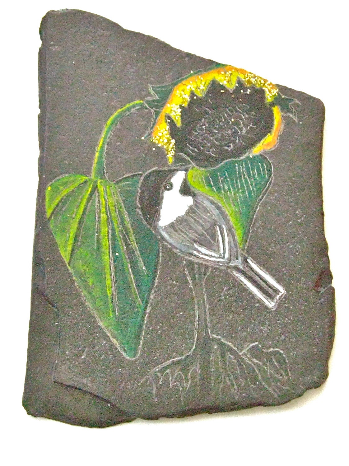 Chickadee with Sunflower