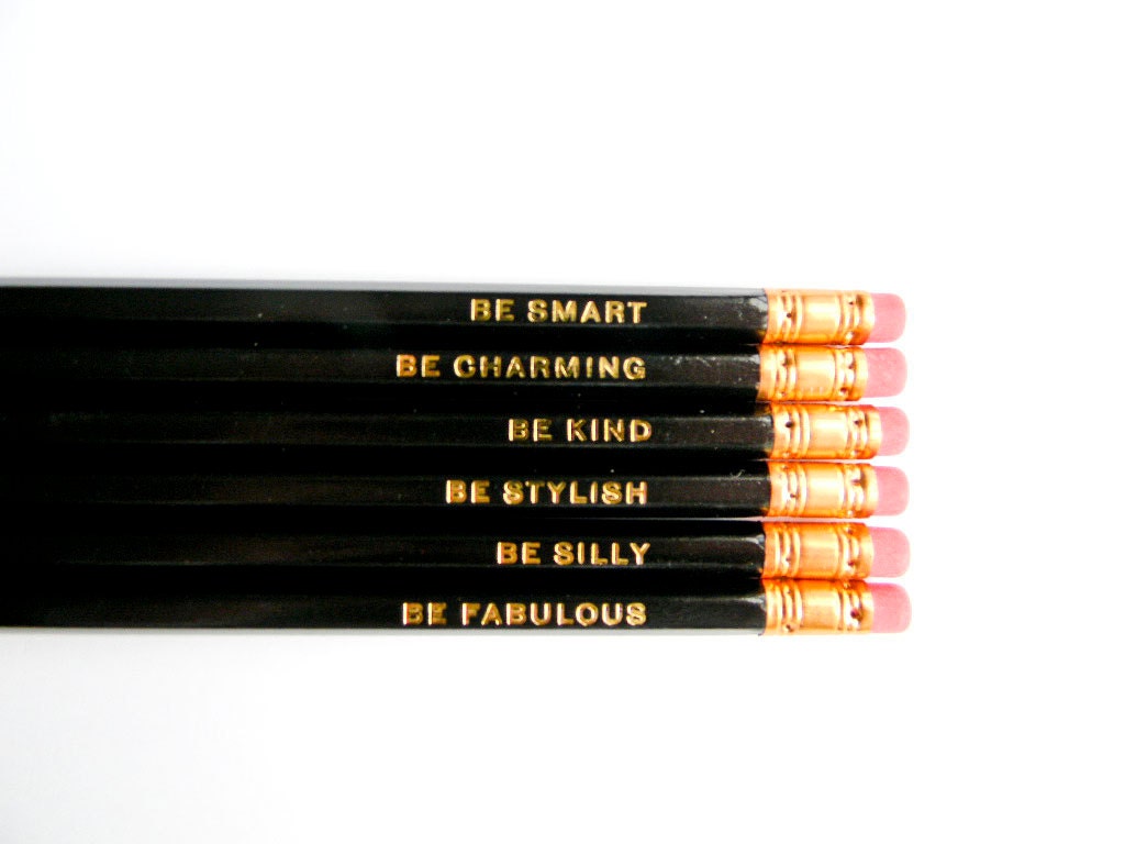 Gentle Reminders Pencils- Black, Set of 6