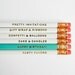 Happy Birthday Pencils- White, Aqua, & Gold, Set of 6