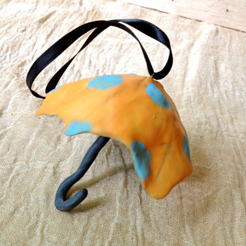 Funky Polka Dot Umbrella Ornament