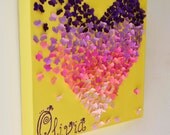 Personalized Ombre Butterfly Heart/ 3D Butterfly Wall Art / Nursery Decor / Personalized Children's Art - Made to Order