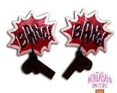 Pasties Nipple Tassels Burlesque - Bang Gun Joke Flag Batman Pow Harley Quinn