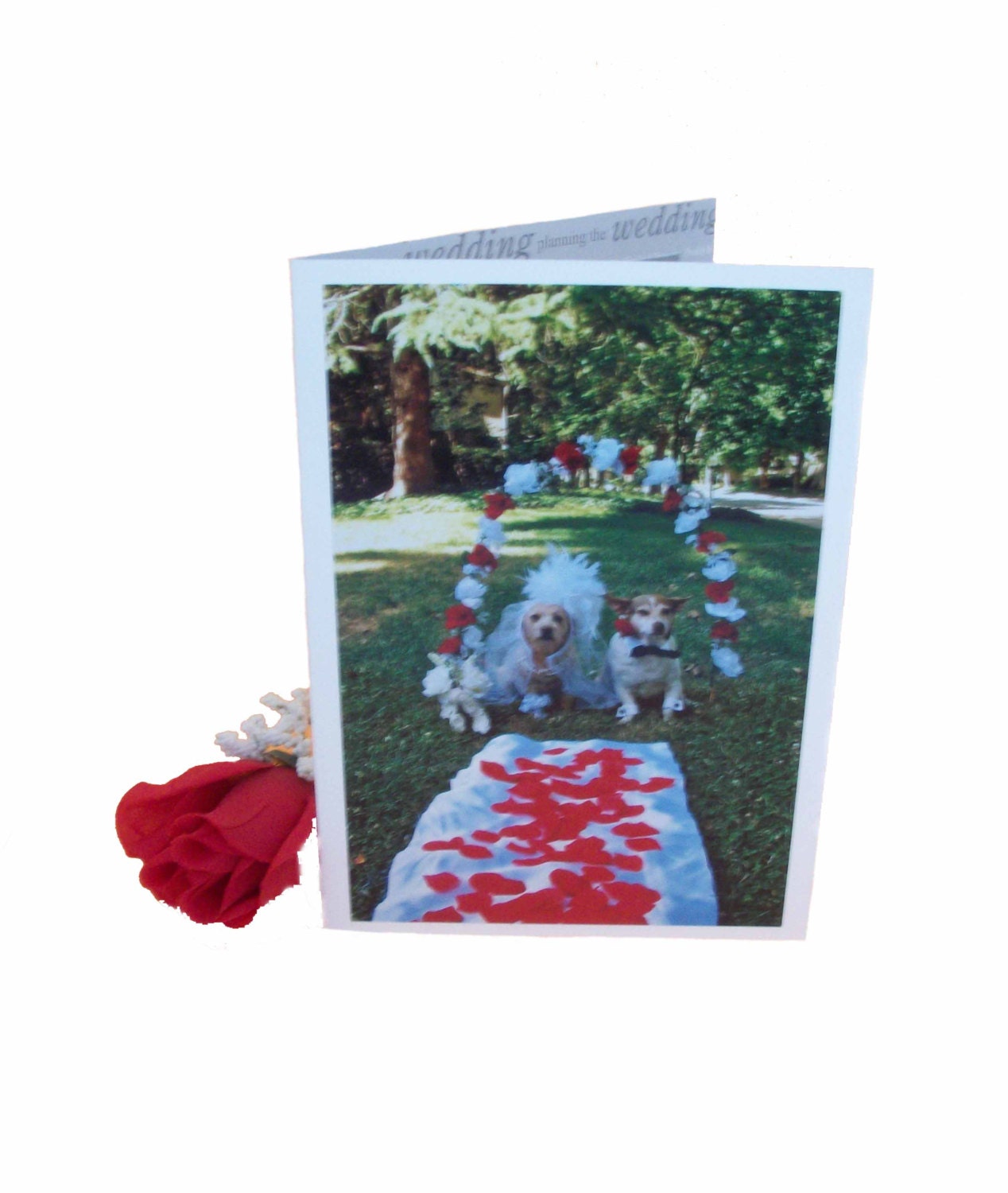 Handmade Dog Photo Wedding Card