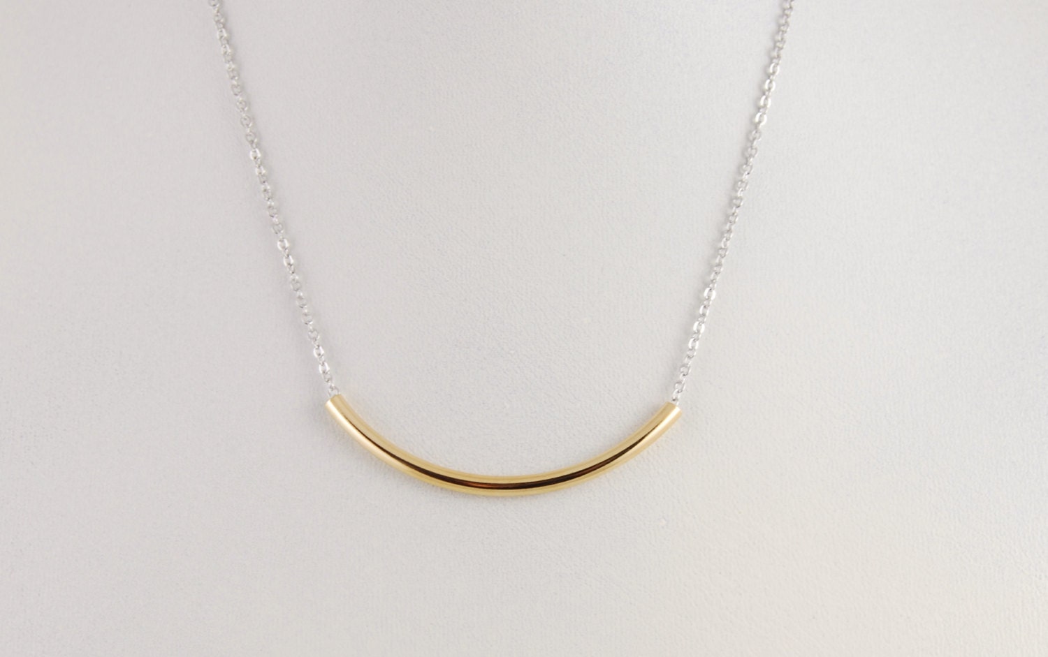Silver and Gold Bar Necklace