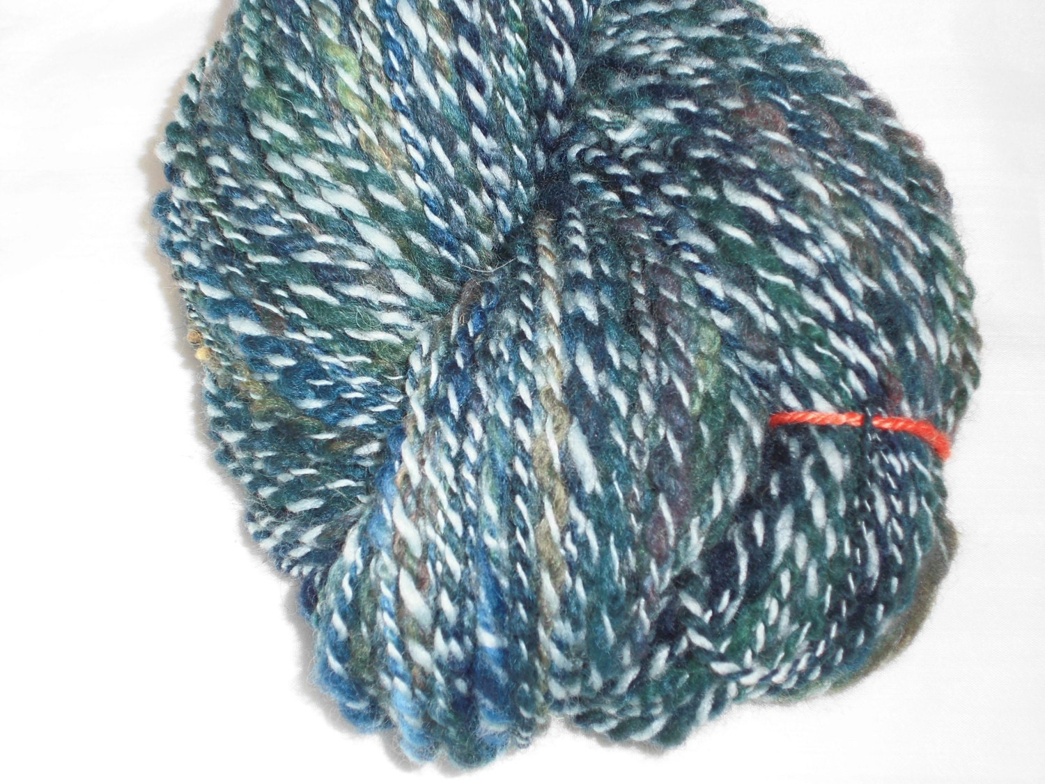 Handspun, Hand Dyed, DK Weight  2-ply Spiral Yarn, Novelty Yarn. Made In Denmark