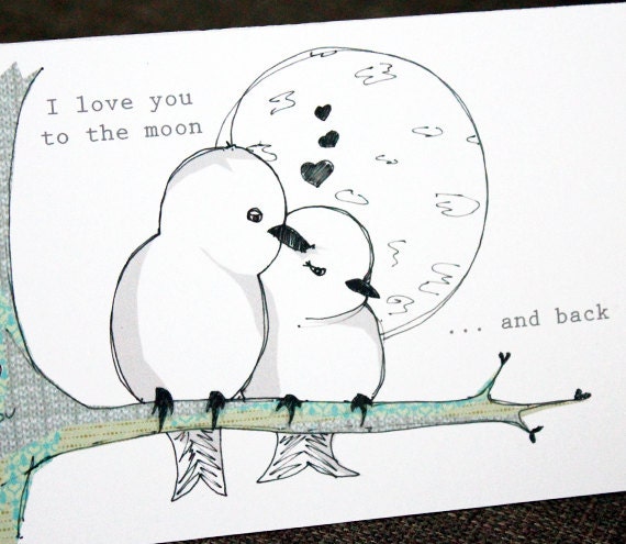 Love you to the moon card (A6 - Sketchbox range)