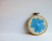 Sky Blue Starburst Embroidery Hoop Art