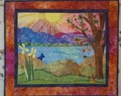 Mountain View Landscape Art Quilt Wall Hanging Home Decor