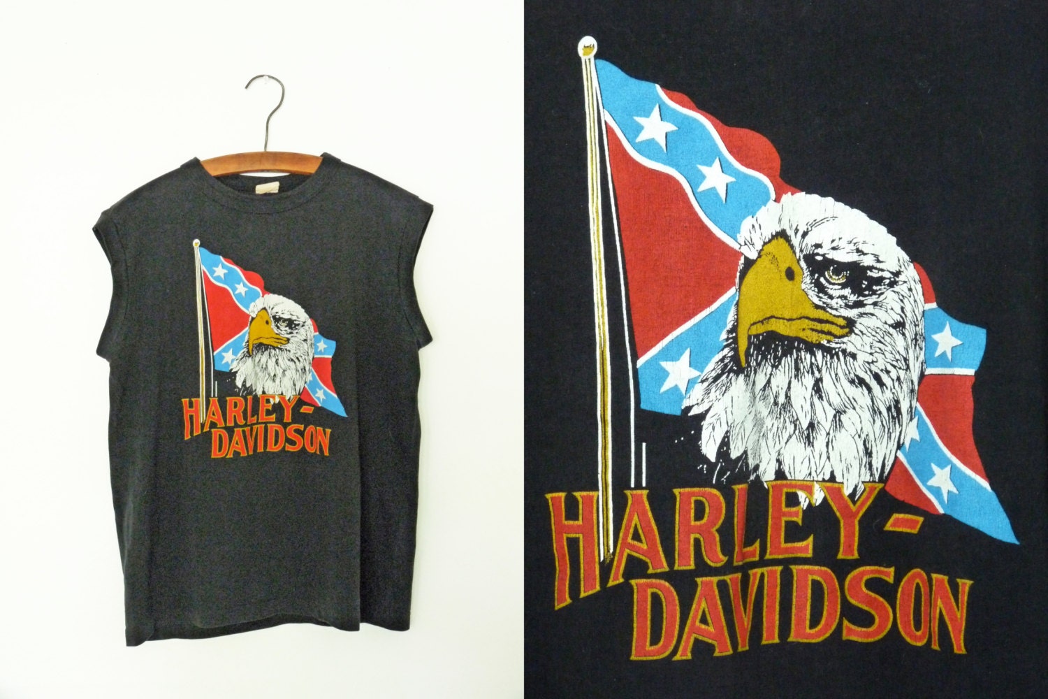 1985 unisex HARLEY davidson race week tank top / biker muscle shirt size small / medium