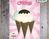 Ice Cream Party - Ice Cream Parlor Birthday - Pin The Cherry On The Ice Cream Cone Game - Printable (Social, Sweet, Shoppe, Parlour)