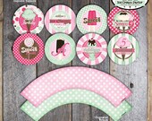 Ice Cream Cupcake Toppers & Cupcake Wrappers - Ice Cream Parlor Party - Customized Printable (Sundae, Social, Sweet, Shoppe, Birthday Party)