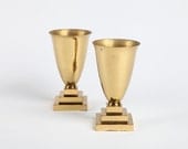 Brass Chalice Pair with Square Base
