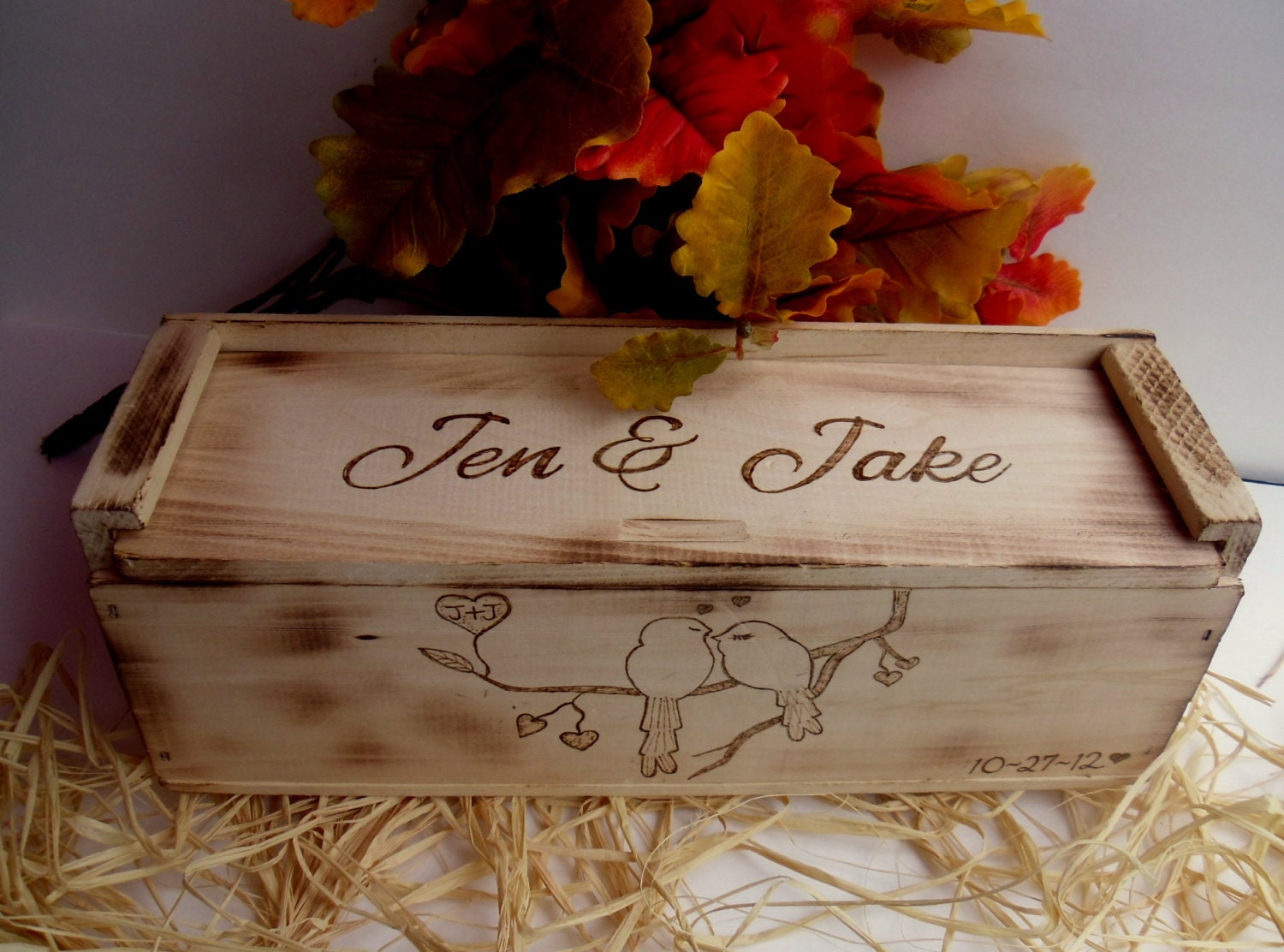 Wedding Wine Box for Rustic Weddings Custom and Personalized Wine Box Ceremony