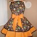 Halloween Cupcake Print Womans Retro Apron With Tiered Skirt and Bib...FREE Shipping