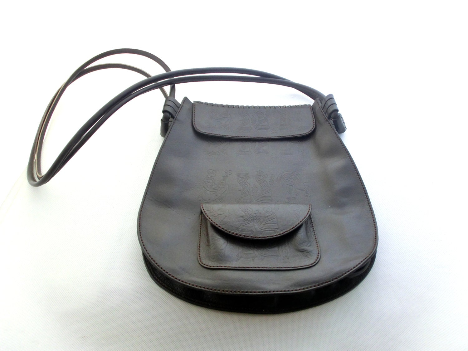 Vintage leather bag 80s