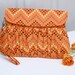Tangerine Orange in multicolor chevron dots