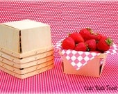 Berry Basket - Quart Size (LARGE) - Wood Berry Basket - Set of 6 - Picnic Basket - Lunch Box - Party Favor Box - Wedding Favor
