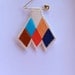 Chevron diamond badge embroidered coral blue peach tan brooch Tuareg inspired