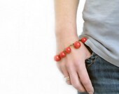 Red Bracelet / Chain Bracelet / Cluster Bracelet