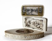 Set of 3 antique french Paper Boxes with beautiful engravings and lithographs 1900