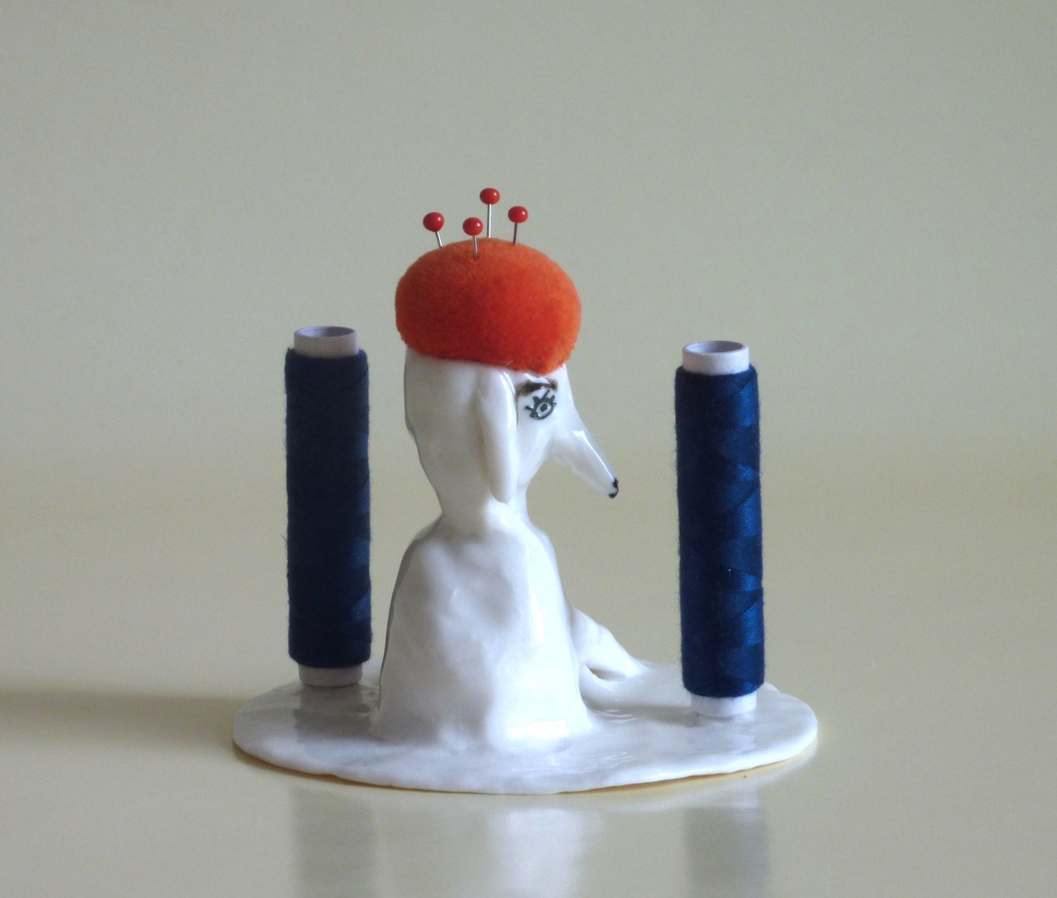 a Haberdashery Pincushion Porcelain dog