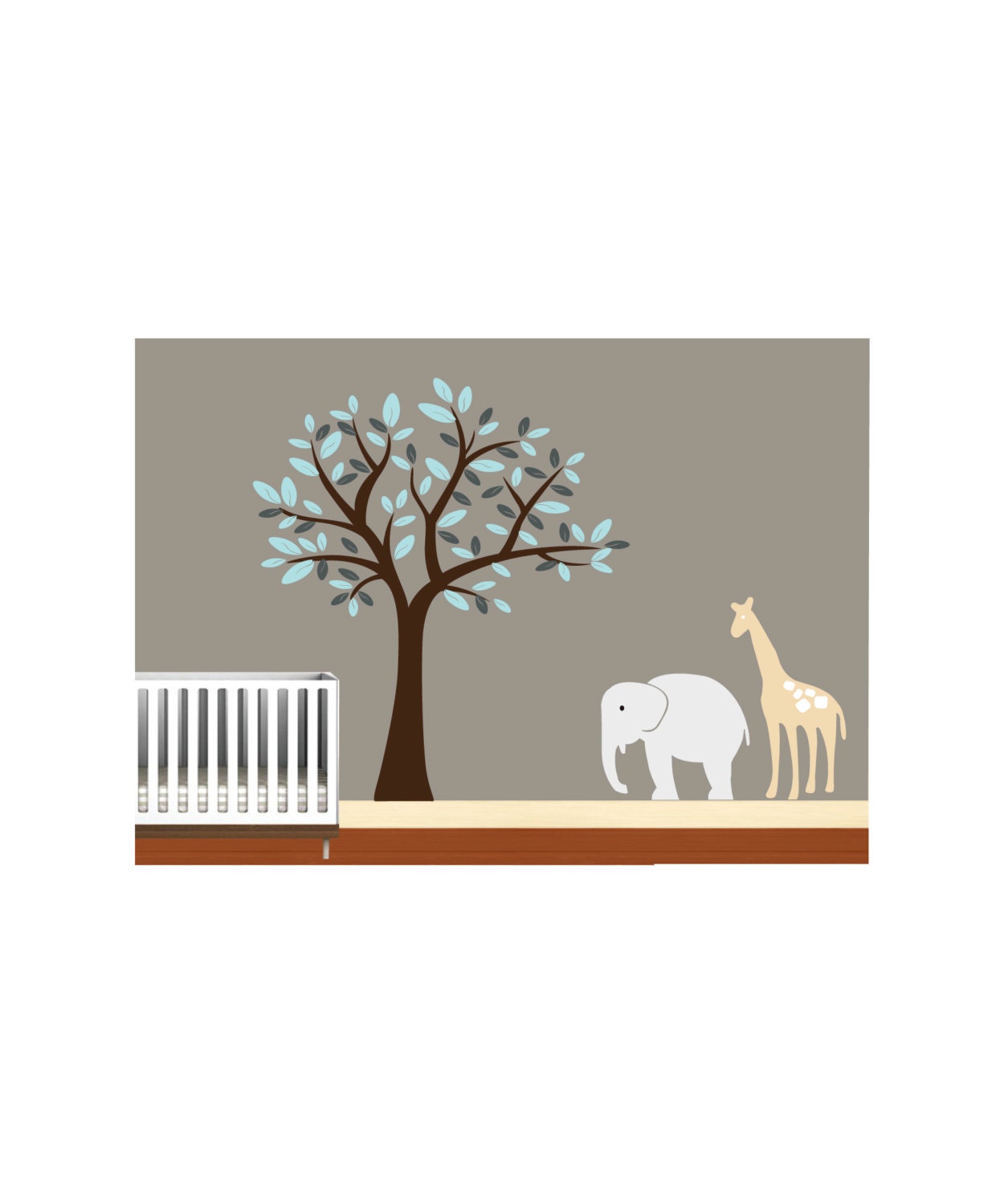 Boys Animal Wall Art Tree Decal - Nursery