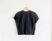 vtg 60's black LACE blouse