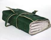 Leather Journal, Pocket-Size, Emerald Green 3 x 4.5 Hand-Bound Journals by The Orange Windmill on Etsy