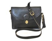 Vintage COACH Classic Devon Turnlock Flap Bag in Black
