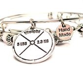 5 Lb Weight Set of two beaded bangles charm bracelet
