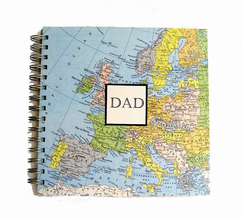 Travel Journal - Fathers' Day Gift - Custom Map and Title