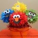 Sesame Street Inspired Party Poms Centerpiece
