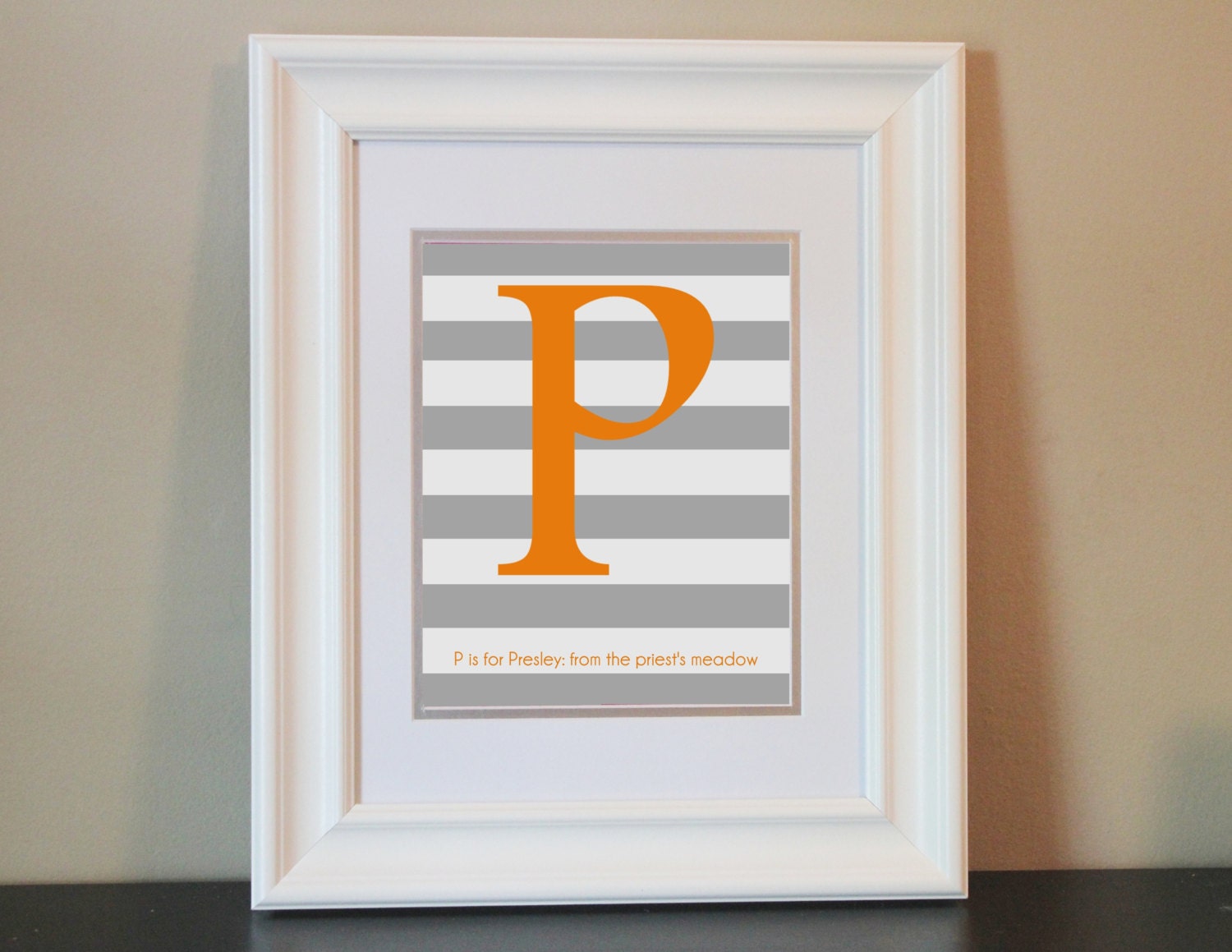 Striped Baby Nursery Name Meaning Art Boy- 8x10 Personalized Print- PRINTABLE