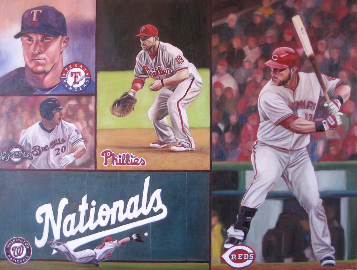 Custom Collage Portrait - Oil Painting - Sports themed - 18x24