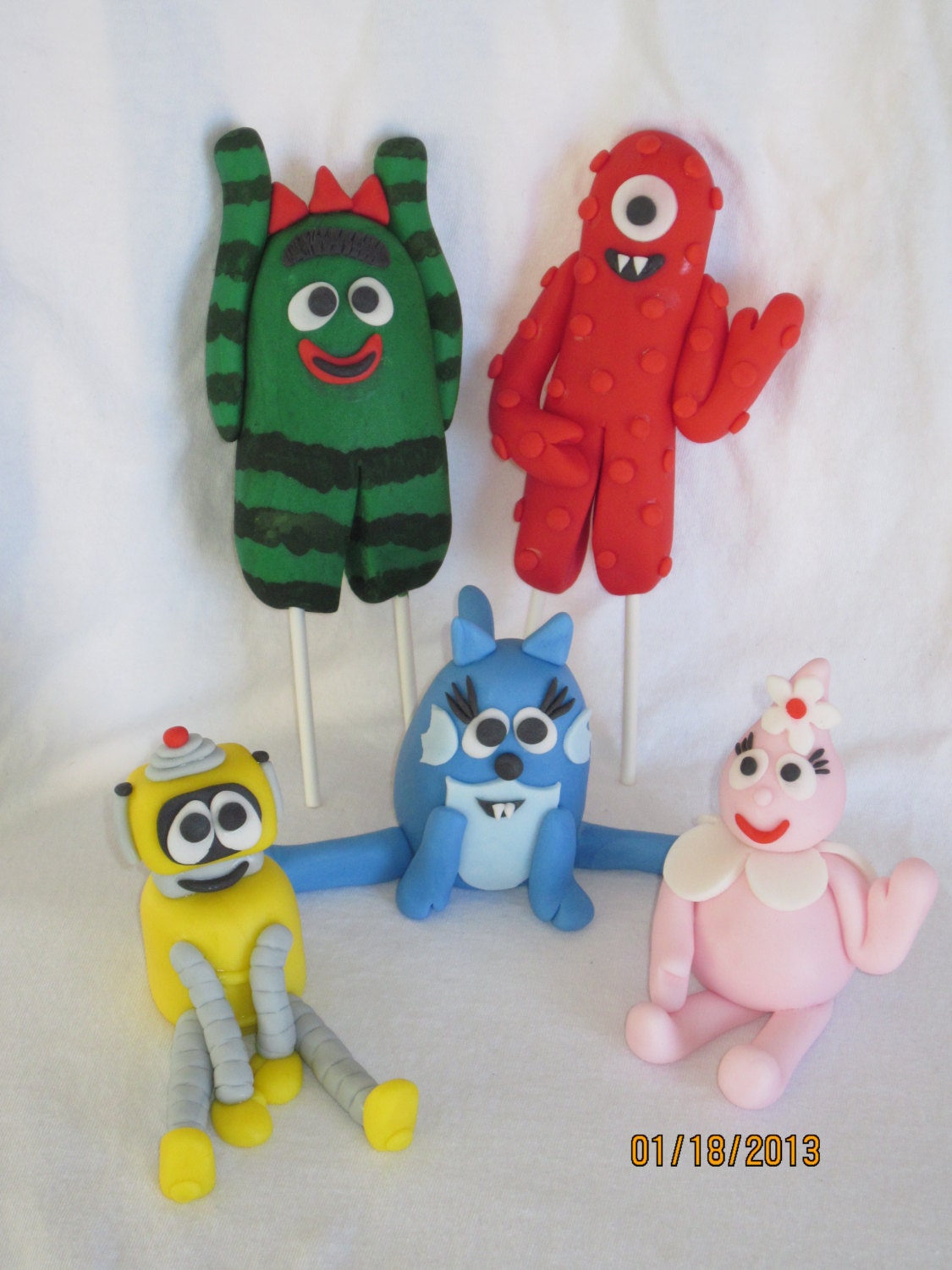 Fondant Monster Inspired Cake Toppers- Set of 5