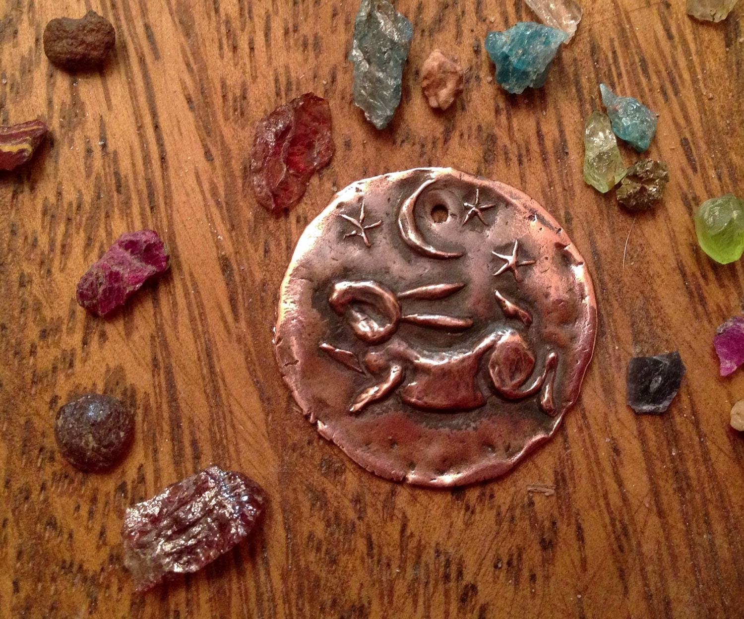 Shibuichi Celestial Rabbit Pendant