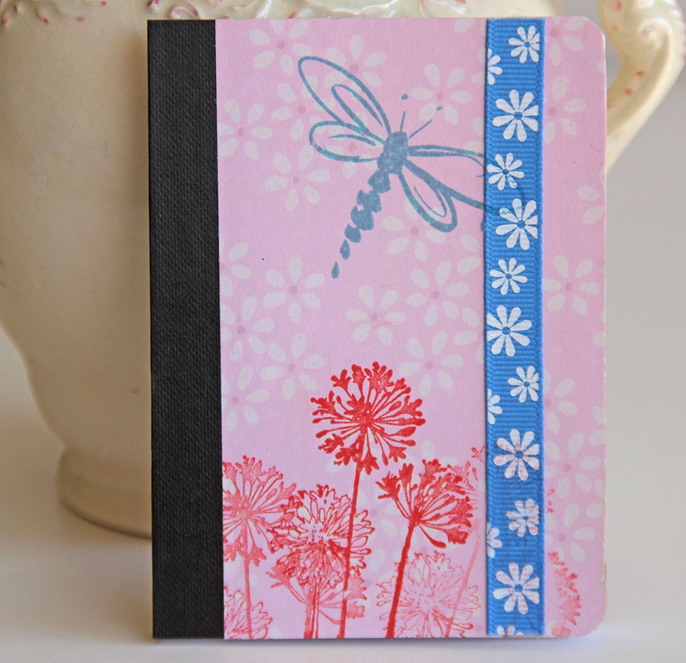 Dragonfly Mini Journal Pink Notebook