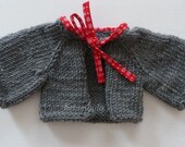 doll cardigan "Anna" in grey and red   for a 16 " doll