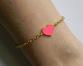 You have My Heart Pink Heart Bracelet Custom Length Perfect for Valentine's Day