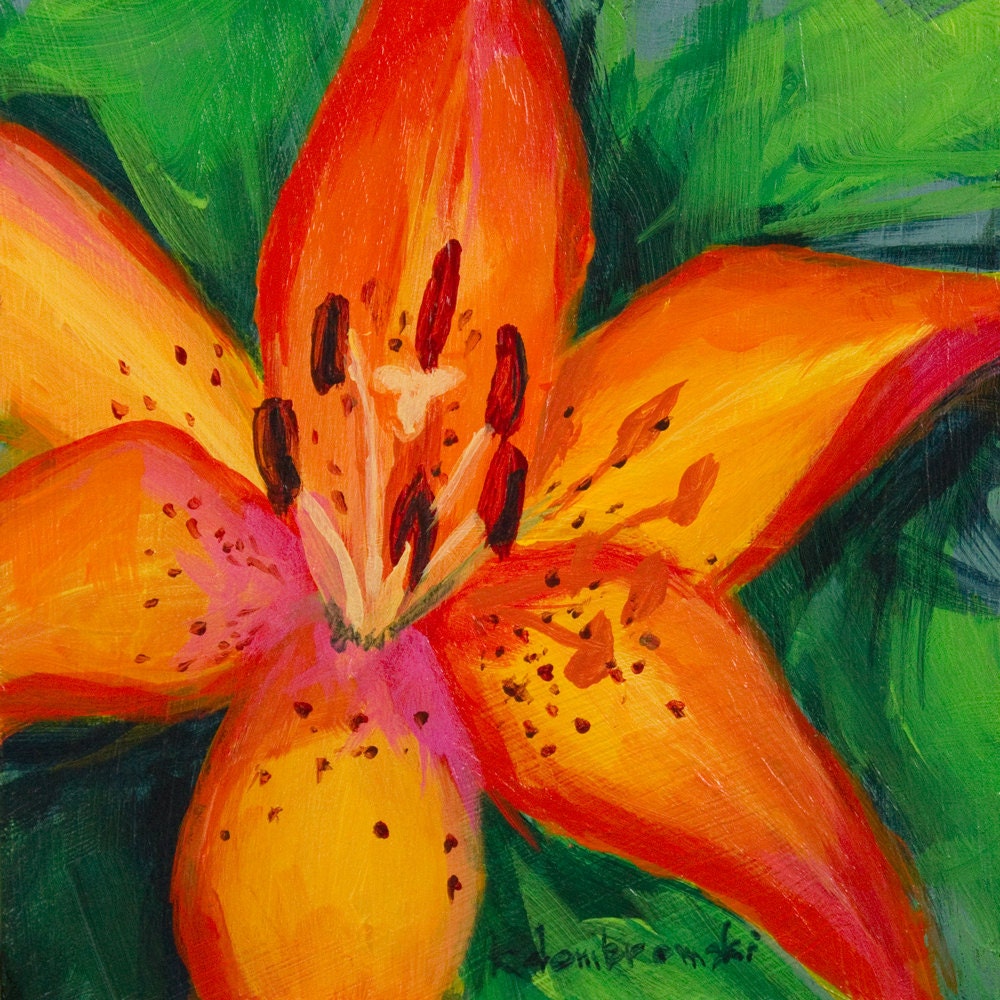 Floral Original Acrylic Painting 6" x 6" Still LIfe Contemporary Impressionism Fine Art