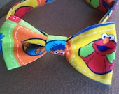 ABC 123  - Boys Adjustable Pre-Tied Bow Tie in Sesame Street Fabric