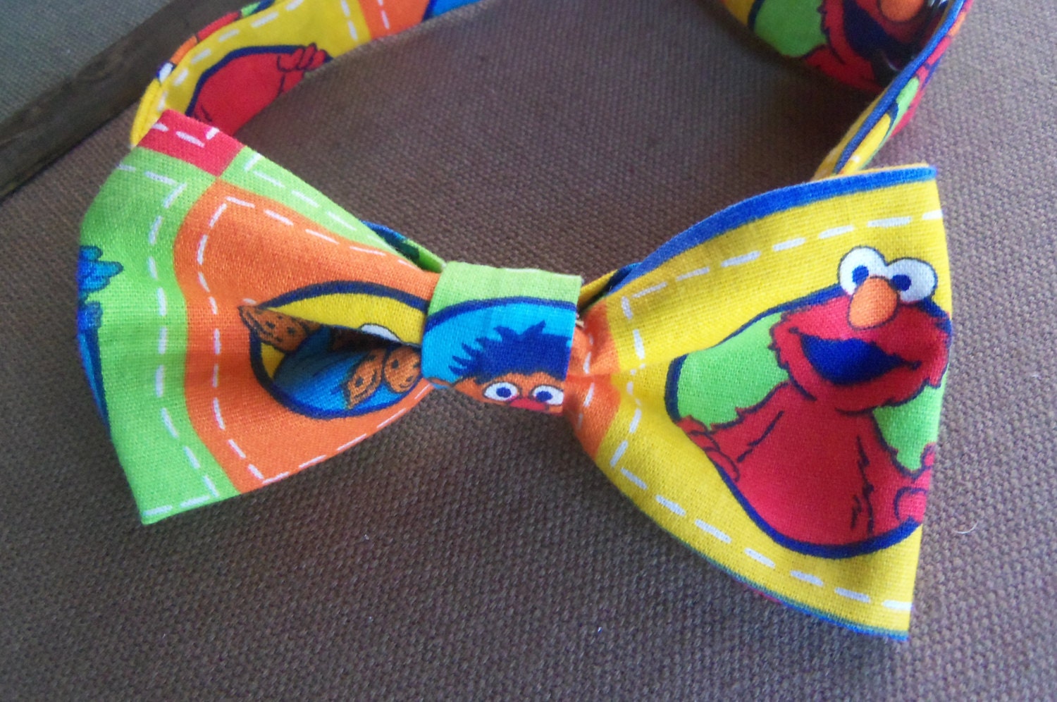ABC 123  - Boys Adjustable Pre-Tied Bow Tie in Sesame Street Fabric
