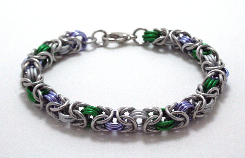 Chainmaille Bracelet: Genderqueer Pride in Byzantine
