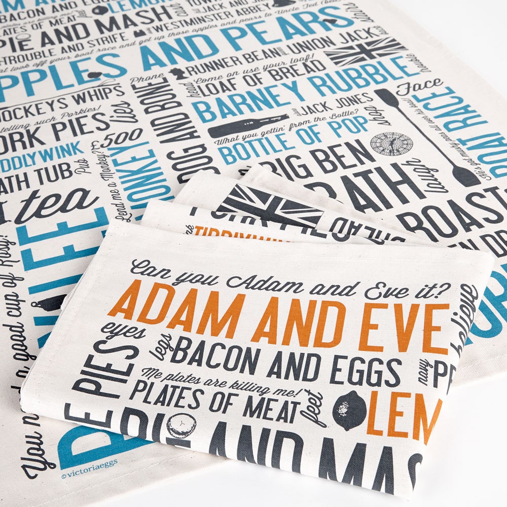Cockney Rhyming Slang Tea Towel (Dish Cloth)
