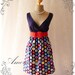 Be on Spot - Popping Chic Retro Cotton Summer Dress Party Colorful or Everyday Dress-Size S-