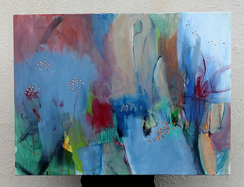 Acrylic Painting Abstract Landscape  "Fall in the Garden"