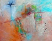 Acrylic Painting on Canvas Modern Art "Tangerine Sky"