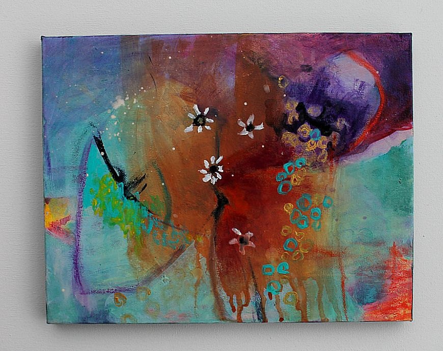Acrylic Painting Colorful Modern "Daisies"