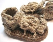 Unisex baby sandal.  Gender neutral summer sandal for babies size 0 to 6 months.  Ready to ship.